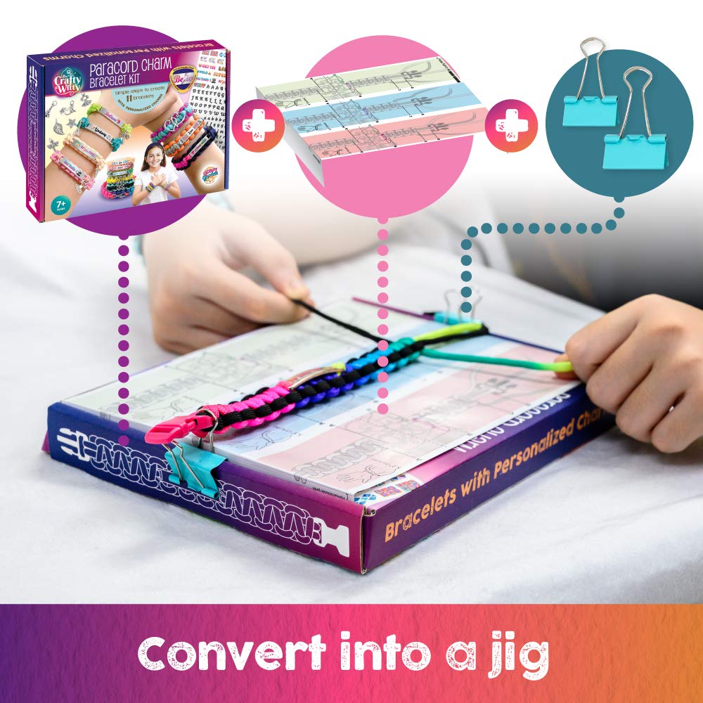 Paracord Bracelet Making Kit with Charms - Art & Craft Gift for Girls Age 8 9 10 11 12 & Teens 13 14 year old. Make Your Own Fri
