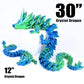Locyfens Large 30'' 3D Printed Dragon, Articulated 3D Dragon Toys, Long Crystal Dragon Blue Green