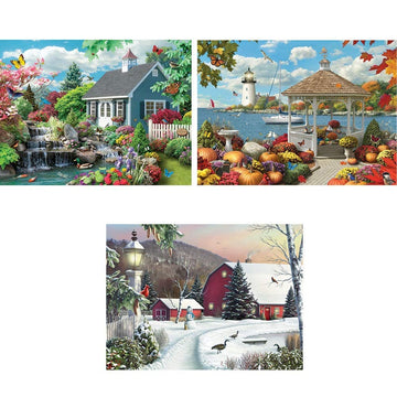 Bits And Pieces – Value Set Of Three Large 500 Piece Jigsaw Puzzles For Adults – Nature Jigsaw Puzzles By Artist Alan Giana, Completed Puzzle Size: 18' X 24'