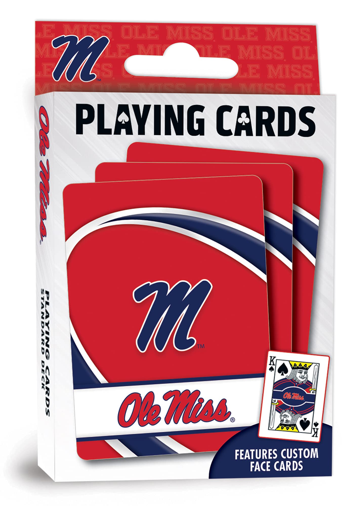 Masterpieces Family Games - Ncaa Ole Miss Rebels Playing Cards - Officially Licensed Playing Card Deck For Adults, Kids, And Fam