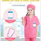 BIBUTY Doctor Costume for Kids Scrubs for Girls Boys, Pretend Play & Dress Up Clothes for Kids, Halloween Costumes for Girls Doc