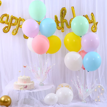 6 Set Pastel Birthday Decorations Rainbow Party Table Balloons Centerpiece Stand Kit For Girls Baby Shower Birthday Party Wedding Prom Table Decorations