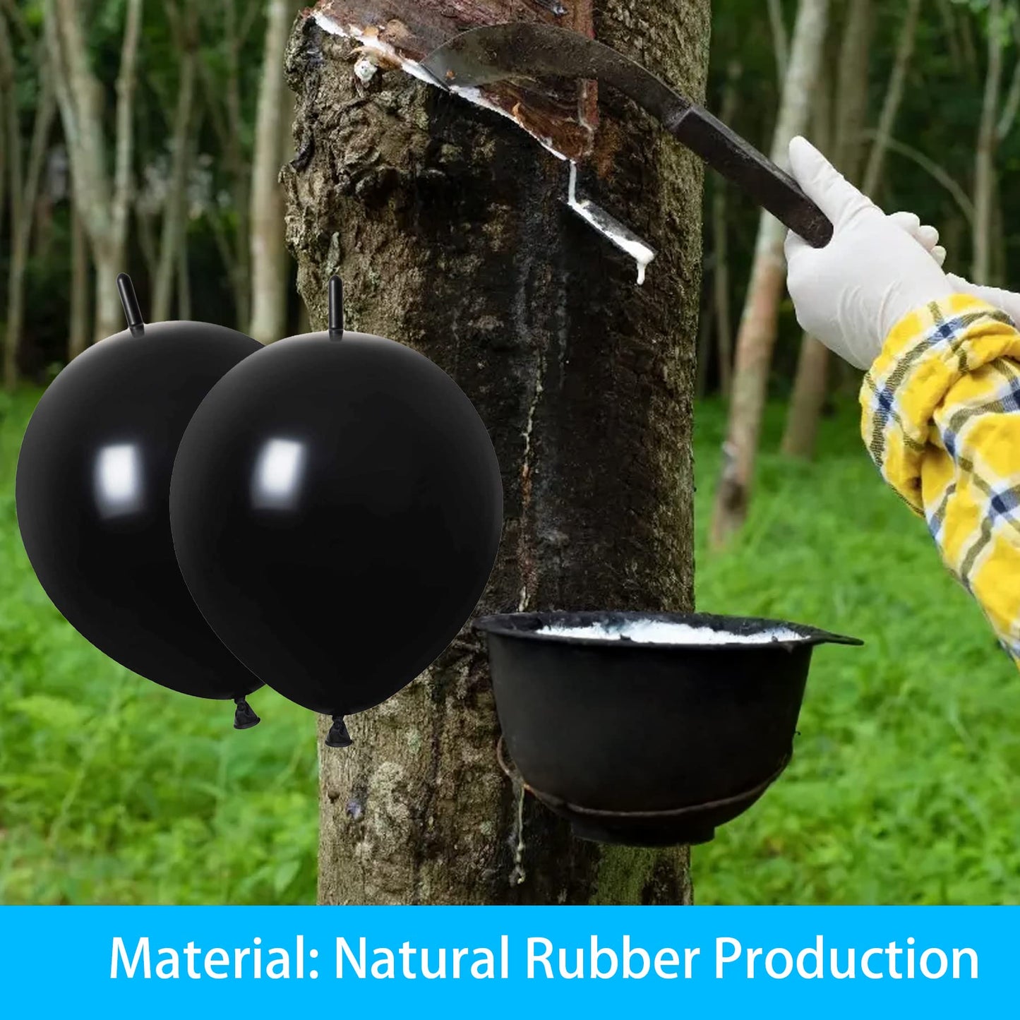 Adido Eva Link Balloons Black 12 Inch Quick Latex Link Balloon 80 Pcs For Birthday, Halloween, Christmas, Party Festival Decorat