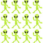 Zugar Land Bendable Rubber Neon Green Aliens - 6 Pack. (4'') Action Figures Bendable Ufo Aliens Limbs Sensory Stress Relief Fidg