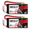 Socokin 2S Lipo Battery 7.4V 2200mAh 50C with XT60 Connector - Soft Case (2 Pack) for RC Cars, Trucks, Drones,