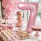 Suwen 40 Inch Pink Large 7 Number Balloons Big Foil Helium Number Balloons 0-9 Jumbo Happy 7Th Mylar Birthday Party Decorations
