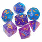 Creebuy Dnd Dice Set Blue Purple Glitter Dice For Dungeon And Dragons D&D Rpg Role Playing Games Table Games Polyhedral Dice