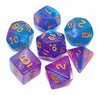 Creebuy Dnd Dice Set Blue Purple Glitter Dice For Dungeon And Dragons D&D Rpg Role Playing Games Table Games Polyhedral Dice