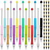 Maitys 14 Pcs Metal Beadable Pencil with 42 Pcs Replacement Nibs Inkless Everlasting Pencil DIY Reusable Eternal Writing for Kid