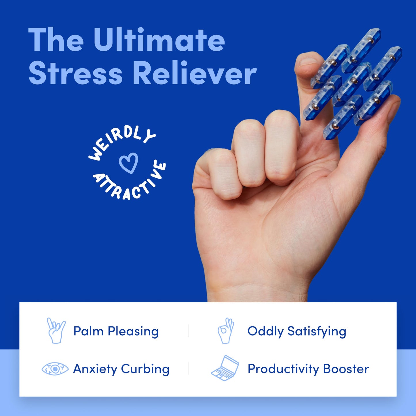 Speks Geode Magnetic Fidget Toy | Sensory Desk Toy for mature-themeds & Teens 14+ | Stress Relief Gift | Sphere  Cobalt