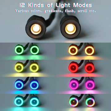 OGRC RC Light RC Headlights Angel Eyes 12 Modes 1/24 RC Light for Axial SCX24 C10 / JLU/Deadbolt/Bronco/Jeep Gladiator RC Crawle