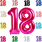 18 Balloon Number, Hot Pink Number 18Th Birthday Balloons 40 Inch, 18 Years Old Hot Pink Birthday Decorations For Boys Girls, 18