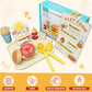 Jugueteland Wooden Play Fast Food Set Play Kitchen Accessories, Pretend Play Food Hamburger French Fries Toy, Restaurant Play Se