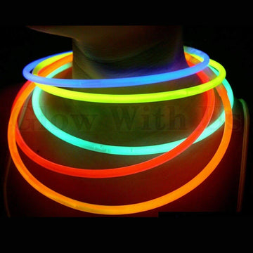 Glow Sticks Bulk Wholesale Necklaces, 1200 22    Assorted Glow Stick Necklaces, Bright Color, Glow 8-12 Hrs, Connector Pre-Attac