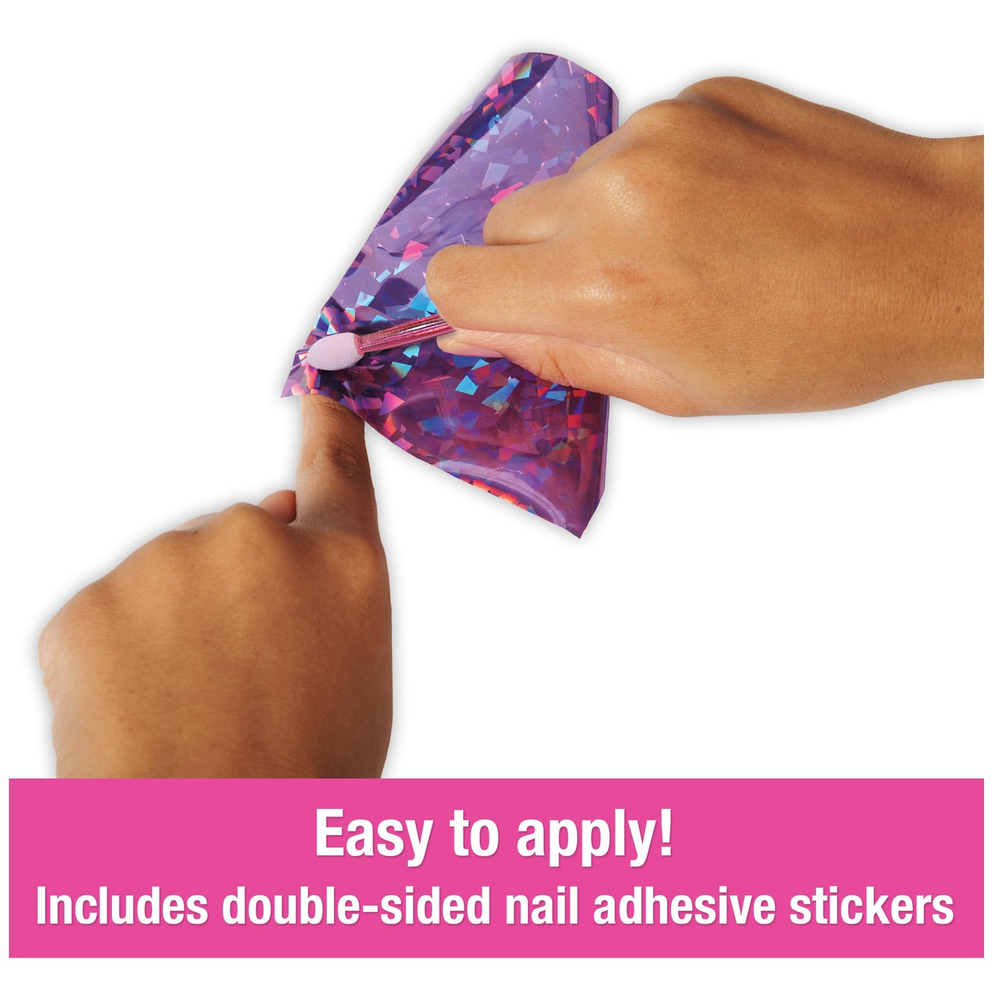 Cool Maker, GO Glam Foil Nails Kit with 6 Sheets of Shimmer Foil & Nail Stickers for 5 DIY Manicures, Arts and Crafts Kids Toys