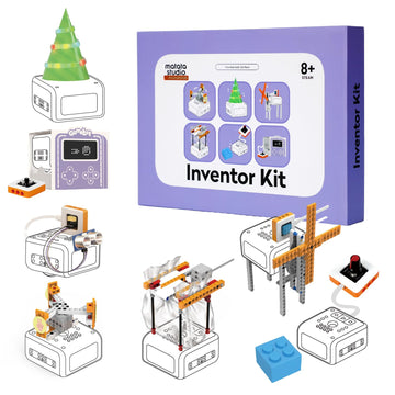 Matatastudio Inventor Kit for VinciBot Coding Robot, Electronic STEM Kit with programmable Module to Learn Programmable Electron