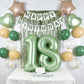 18Th Birthday Decorations For Girls, Sage Green 18Th Birthday Decorations Green Gold Balloons Happy Birthday Banner Sash For 18Th Birthday Party Decor
