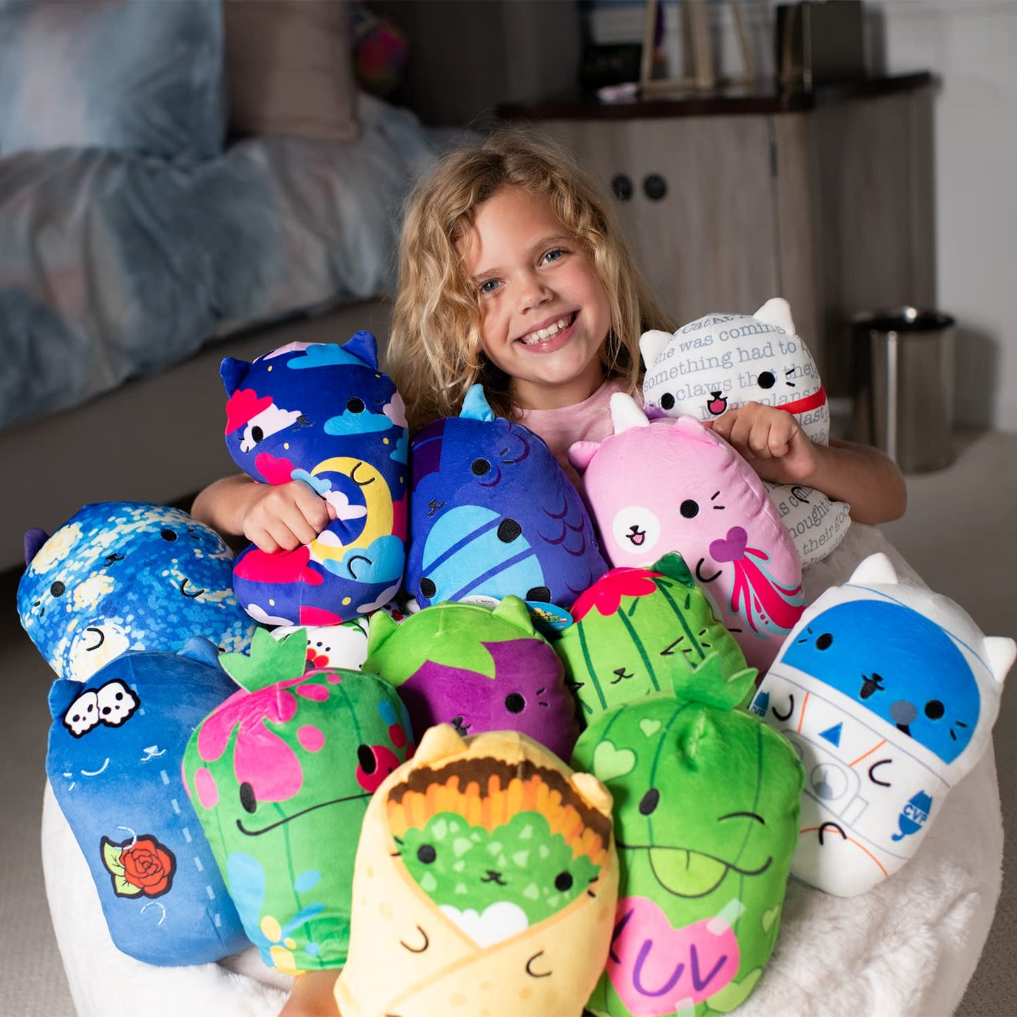 Cats Vs Pickles - Jumbo - Unicorn - Super Soft And Squishy Stuffed Bean-Filled Plushies - Great For Kids, Boys, & Girls - Collect As Desk Pets, Fidget Toys, Or Sensory Toys.