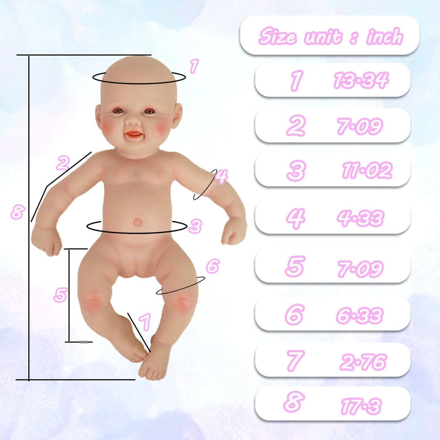 YaLuoQian Silicone Reborn Baby Dolls 1:1 Silicone Smile Doll Realistic Reborn Baby Dolls