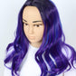 Linfairy Kids Child Purple Dye Wig Halloween Costume Cosplay Wave Wig