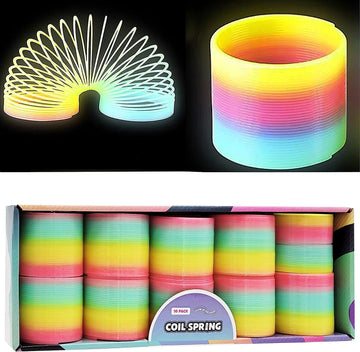 Plastic Coil Spring, Glow-In-The-Dark Magic Rainbow Slingy, Party Favor, Birthday Bag Filler, Stocking Stuffers, 3'' (80MM) (210