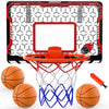 EagleStone Mini Basketball Hoop for Door & Wall, Foldable Rim with 3 Balls and Pump, Indoor Basketball Toy Game Set for Kids Adu