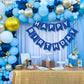 Navy Blue Happy Birthday Banner Nautical Theme Birthday Party Supplies Garland Decorations Boy Birthday Signs Nursery Hanging De