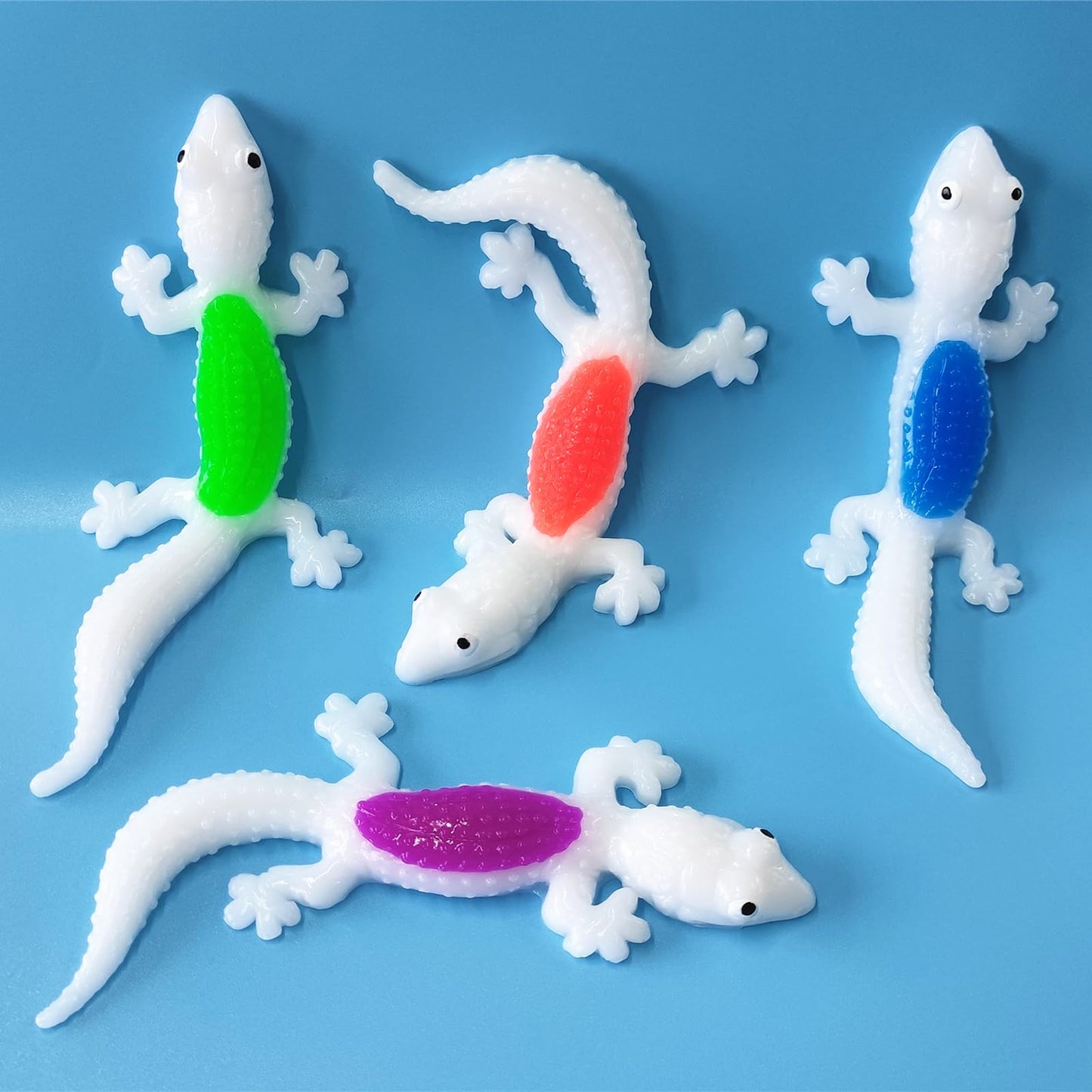 4Pack Super Stretch Sticky Lizard Mochi Squishy Toys,Soft Stress Relief Fidget Toys, Goodie Bag Stuffers,Classroom Prizes,Birthd