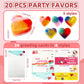 20 Packs Valentines Day Gift Cards With Colorful Slime,Heart Shaped Galaxy Slime Stress Relief Fidget Toy For Kids,Classroom Exc