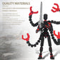 PkghoKids T13 Action Figure - 7.2 Inch Multi-Jointed Movable Toy, Black Red - Assembled Desktop Decoration for Collectors
