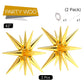 Partywoo Gold Star Balloons, 2 Pcs 42 Inch Large 14-Pointed Starburst Balloons, One-Piece Star Explosion Balloons With Ribbon, Point Star Foil Balloons, Mylar Balloons For Birthday Party Decorations