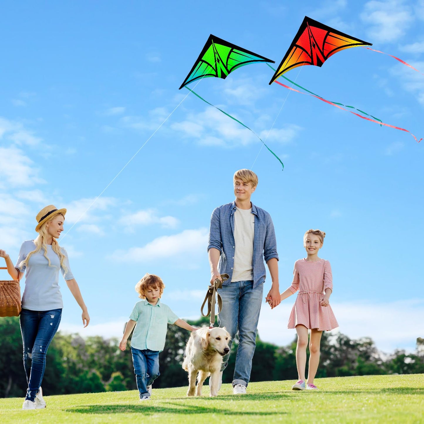 Yfafengs Delta Kites For Beginners & Kids - Easy Fly Large Outdoor Kite For Beach & Family Activities, Durable Delta Kites For K