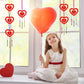 Fennoral 9 Pack Heart Wind Chime Kit For Kids Make You Own Red Heart Wind Chimes Mother'S Day Wooden Ornaments For Kids Art And