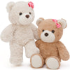 Muiteiur 2 Packs Teddy Bears Bulk, 13.8 Inch Teddy Bear Set with Pink Rose & Bow - No Mouth, Soft Plush Stuffed Animals, for Kid