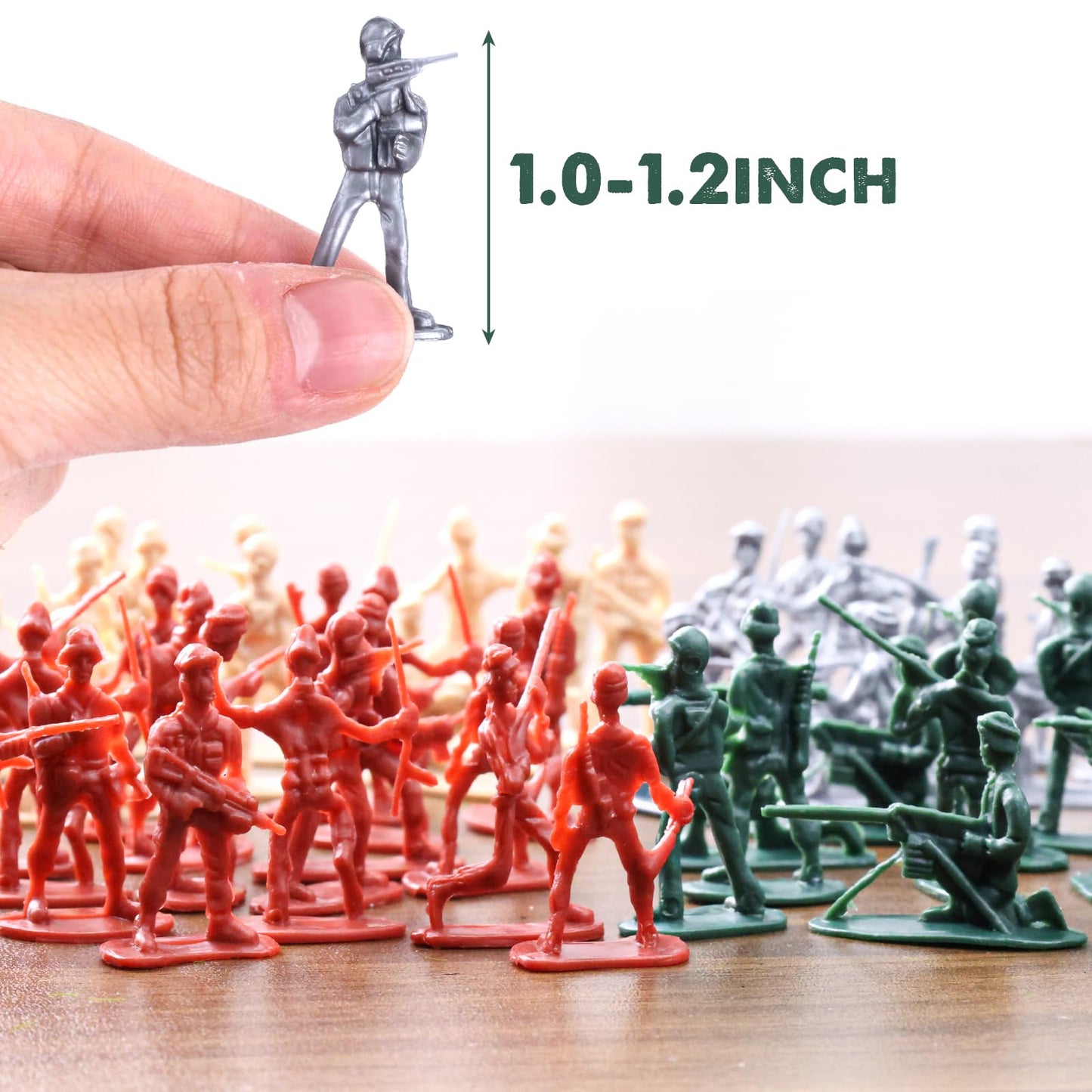 AMOR PRESENT Army Toy Set - 120PCS Plastic Soldiers Playset for Kids & Adults, Multi-Color, Medium Size