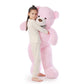 Poutmac 55 Inch Giant Teddy Bear Stuffed Animal Big Plush Pink Teddy Bear Valentine'S Gift For Girlfriend Soft Stuffed Bear Anim
