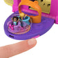 Polly Pocket Gumball Bear Travel Toy Playset with 2 Micro Dolls & 26 Accessories, Multicolor, Model HJN90, Plastic
