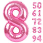 Pink 8 Balloon, Number Balloons 40 Inch, 8Th Birthday Decorations For Girls, Birthday Balloons, Pink Party Supplies, Number 8 Ba