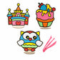 Spartan Kids Castle, Cupcake And Owl (Set Of 3)  Diy Foam Clay Art Kit With Stand And 24 Colors For Kids Ages 612