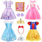 Meland Princess Dress Up - Princess Dresses For Girls With Princess Toys, Dress Up Clothes For Little Girls Pretend Play