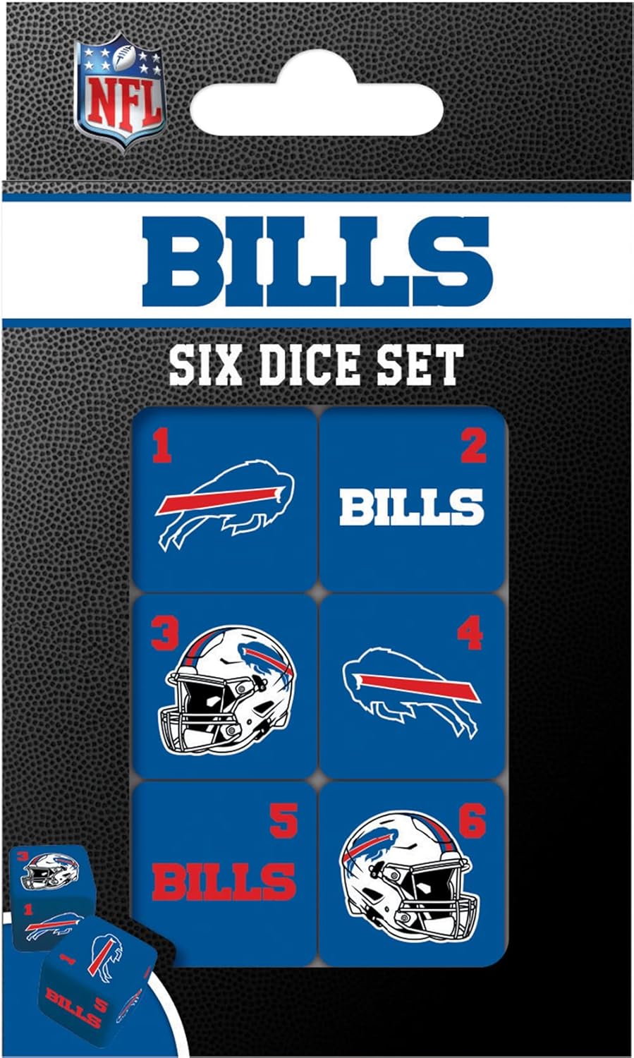 Masterpieces Officially Licensed NFL Buffalo Bills - 6 Piece D6 Gaming Dice Set for Children and Adults