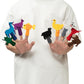 Felt Color Brown Bear Finger Puppets, 9pcs Feeling Sorting Red Bird, Yellow Duck, Green Frog, White Dog, Goldfish, Purple Cat, B