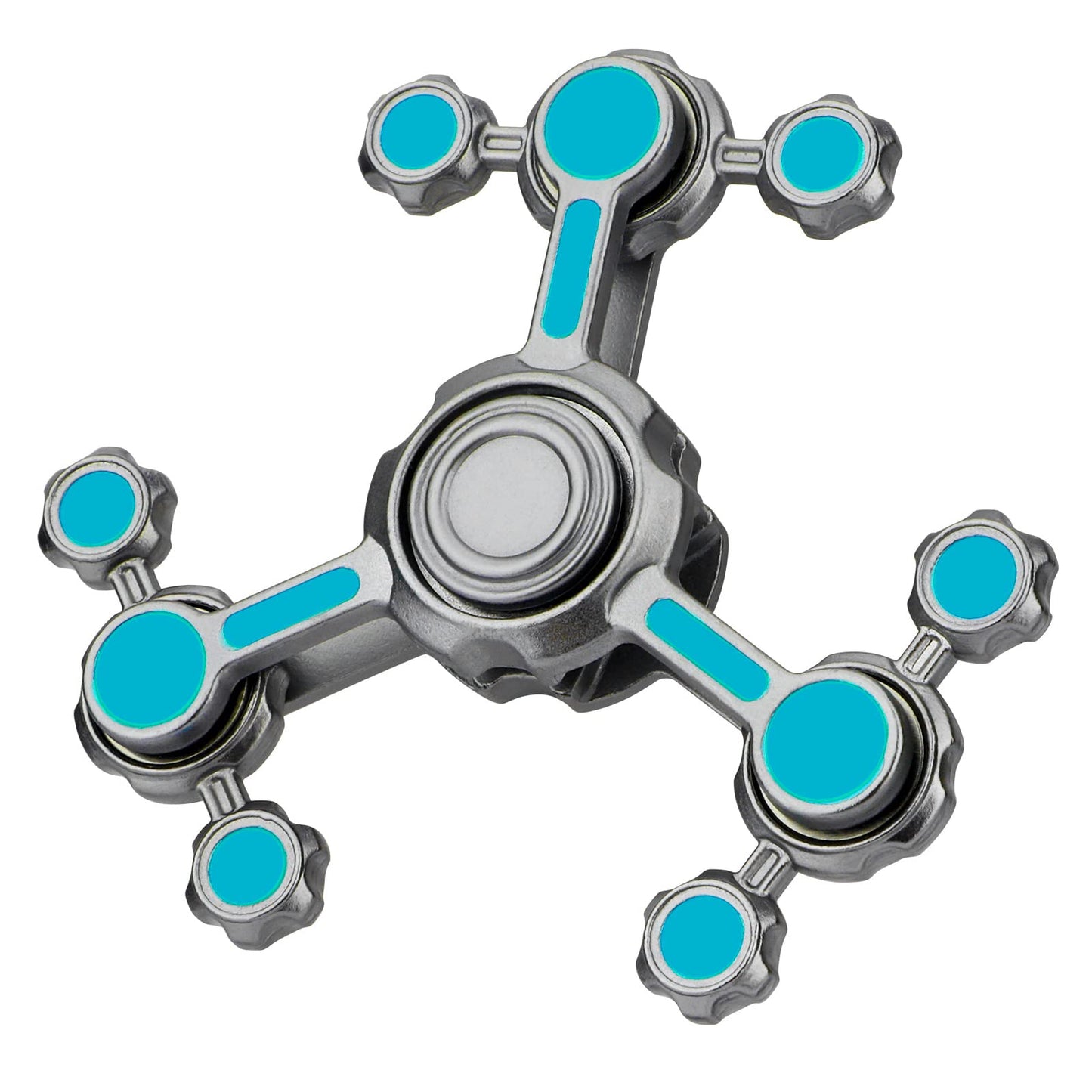 Dilabnba Cool Gravity Fidget Spinner Gear Toy For Kids Adults, Light Up In The Dark Finger Fingertip Gyro Stocking Stuff Present, Desk Mini Gadget Tool Metal Toy For Focus Stress Relieving(Blue)
