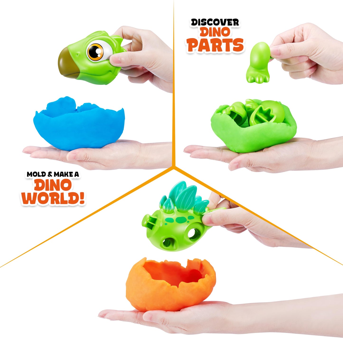 ZURU SMASHERS Junior Dino Dig Small Egg Stegasaurus - 12+ Surprises, Plastic Preschool Toy, Model 74116D, Ages 3+