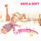 Baby Toys For 0-6 6-12 Months, Sensory Music Animal Stuffed Toy For 0 1 2 3 4 5 6+ Month, Plush Axolotl Toy With Crinkle And Rattles For Infant Newborn, Tummy Time Toys Gifts For 0-3-6-12 Month, Pink