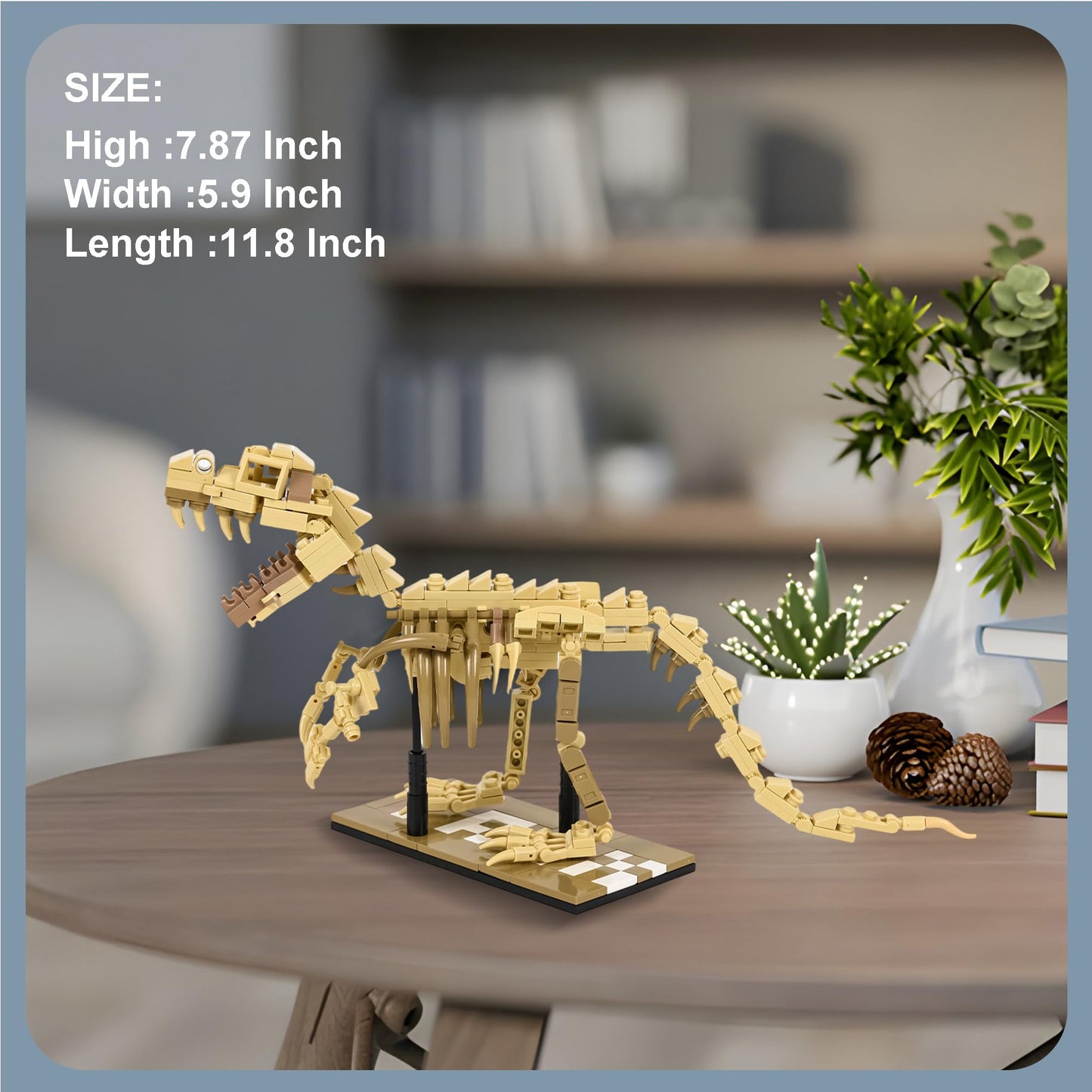LUXEBLOCKS Dinosaur Skeleton Building Kit & Paleontology Building Set-316PCS Excavation-Ready T.Rex Fossil Model  mature-themed Dinosaur Gift with Movable Joints for Collectors-Display Figures for Home&Office