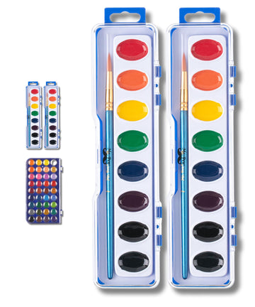 Mr. Pen- Washable Watercolors, 2 Pack, 8 Colors With Paint Brush, Watercolor Paint Set, Water Color Painting Kids, Watercolors For Kids And Adults, Kids Watercolor Paint Set, Watercolor Set Kids