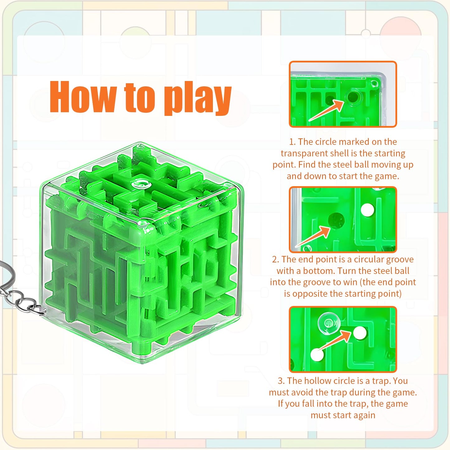 Halloscume 100 Pcs Maze Puzzle Toy Gift 3D Cube Box Mini Maze Christmas Puzzles Game for Adults Birthday Party Favors Stocking S