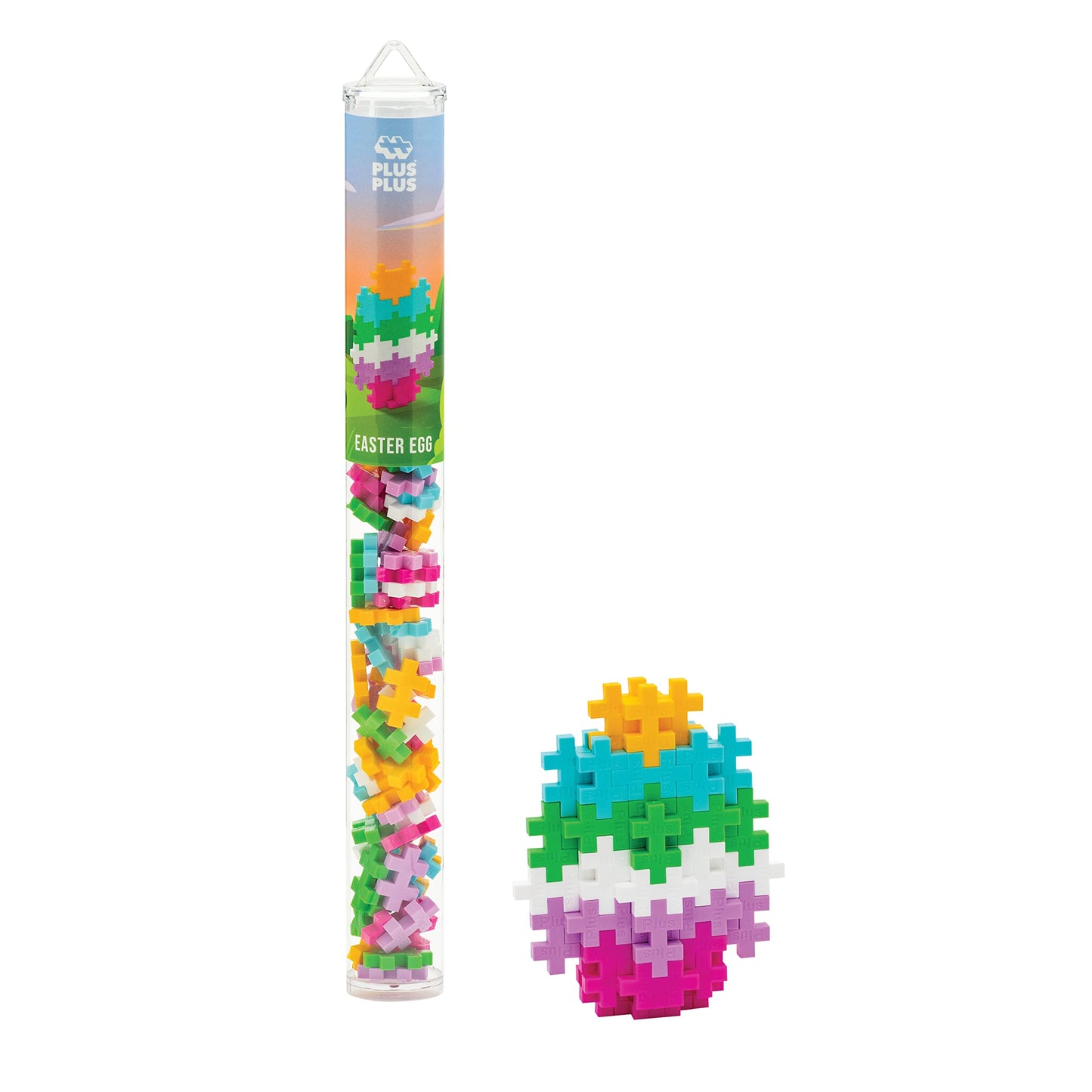 Plus Plus - Easter Egg - 70 Piece Tube, Construction Building Stem / Steam Toy, Interlocking Mini Puzzle Blocks For Kids