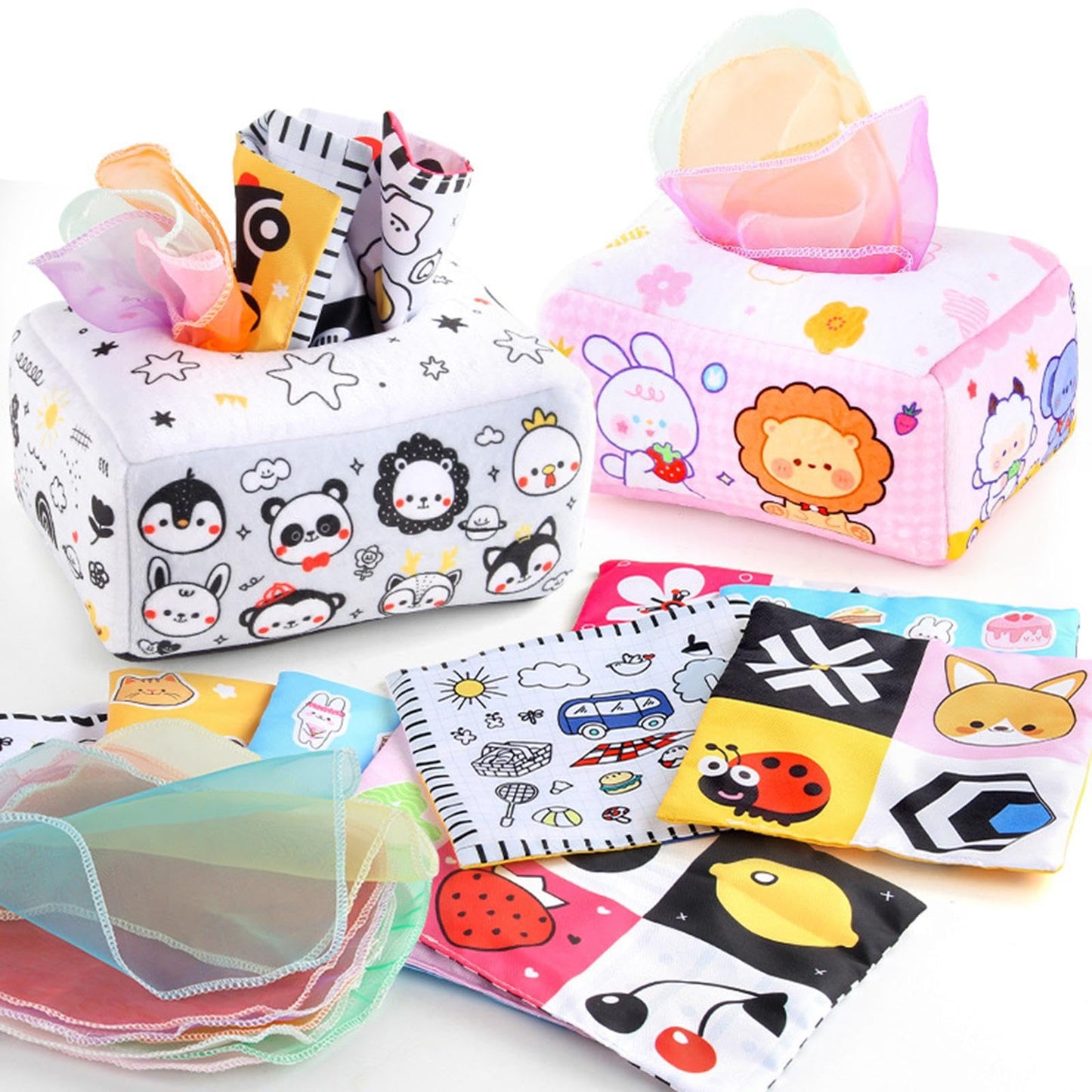 Atorse Infant Tissue Box Fine Motor Skill Sensory Toys For Boys Girls Kids 12 Year Pink|Baby | Toys For Baby | Developmental Ba
